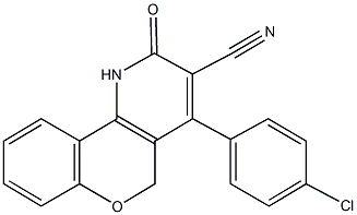 4-(4-chlorophenyl)-2-oxo-1,5-dihydro-2H-chromeno[4,3-b]pyridine-3-carbonitrile 结构式