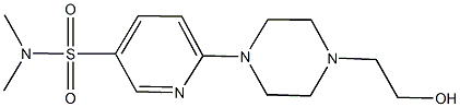 6-[4-(2-hydroxyethyl)-1-piperazinyl]-N,N-dimethyl-3-pyridinesulfonamide 结构式