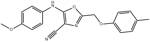 5-(4-methoxyanilino)-2-[(4-methylphenoxy)methyl]-1,3-oxazole-4-carbonitrile 结构式