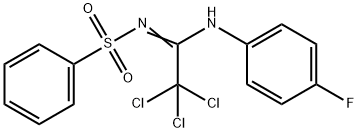 N-[2,2,2-trichloro-N-(4-fluorophenyl)ethanimidoyl]benzenesulfonamide 结构式