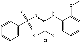 N-[2,2,2-trichloro-N-(2-methoxyphenyl)ethanimidoyl]benzenesulfonamide 结构式