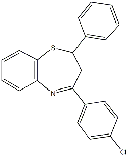 4-(4-chlorophenyl)-2-phenyl-2,3-dihydro-1,5-benzothiazepine 结构式