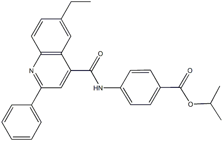 isopropyl 4-{[(6-ethyl-2-phenyl-4-quinolinyl)carbonyl]amino}benzoate 结构式