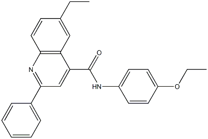 N-(4-ethoxyphenyl)-6-ethyl-2-phenyl-4-quinolinecarboxamide 结构式