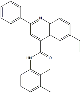 N-(2,3-dimethylphenyl)-6-ethyl-2-phenyl-4-quinolinecarboxamide 结构式