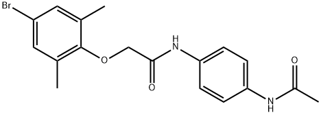 N-[4-(acetylamino)phenyl]-2-(4-bromo-2,6-dimethylphenoxy)acetamide 结构式