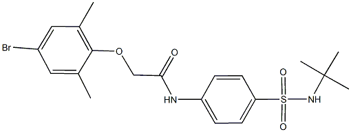 2-(4-bromo-2,6-dimethylphenoxy)-N-{4-[(tert-butylamino)sulfonyl]phenyl}acetamide 结构式