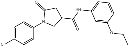 1-(4-chlorophenyl)-N-(3-ethoxyphenyl)-5-oxo-3-pyrrolidinecarboxamide 结构式