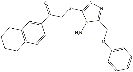 2-{[4-amino-5-(phenoxymethyl)-4H-1,2,4-triazol-3-yl]sulfanyl}-1-(5,6,7,8-tetrahydro-2-naphthalenyl)ethanone 结构式