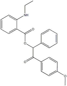 2-(4-methoxyphenyl)-2-oxo-1-phenylethyl 2-(ethylamino)benzoate 结构式