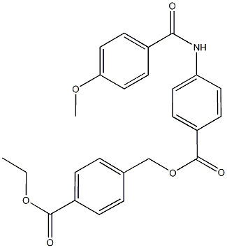 4-(ethoxycarbonyl)benzyl 4-[(4-methoxybenzoyl)amino]benzoate 结构式