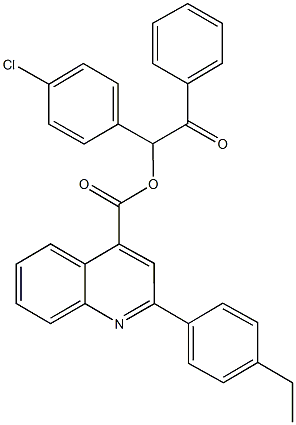 1-(4-chlorophenyl)-2-oxo-2-phenylethyl 2-(4-ethylphenyl)-4-quinolinecarboxylate 结构式
