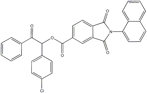 1-(4-chlorophenyl)-2-oxo-2-phenylethyl 2-(1-naphthyl)-1,3-dioxo-5-isoindolinecarboxylate 结构式