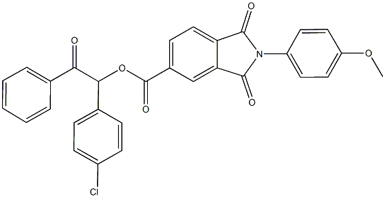 1-(4-chlorophenyl)-2-oxo-2-phenylethyl 2-(4-methoxyphenyl)-1,3-dioxo-5-isoindolinecarboxylate 结构式