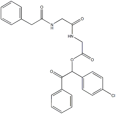 1-(4-chlorophenyl)-2-oxo-2-phenylethyl ({[(phenylacetyl)amino]acetyl}amino)acetate 结构式