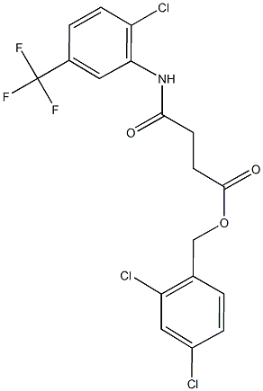 2,4-dichlorobenzyl 4-[2-chloro-5-(trifluoromethyl)anilino]-4-oxobutanoate 结构式