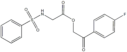 2-(4-fluorophenyl)-2-oxoethyl [(phenylsulfonyl)amino]acetate 结构式
