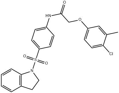 2-(4-chloro-3-methylphenoxy)-N-[4-(2,3-dihydro-1H-indol-1-ylsulfonyl)phenyl]acetamide 结构式