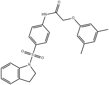 N-[4-(2,3-dihydro-1H-indol-1-ylsulfonyl)phenyl]-2-(3,5-dimethylphenoxy)acetamide 结构式