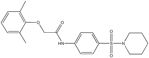 2-(2,6-dimethylphenoxy)-N-[4-(1-piperidinylsulfonyl)phenyl]acetamide 结构式