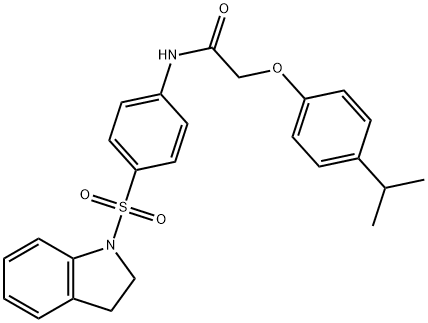 N-[4-(2,3-dihydro-1H-indol-1-ylsulfonyl)phenyl]-2-(4-isopropylphenoxy)acetamide 结构式