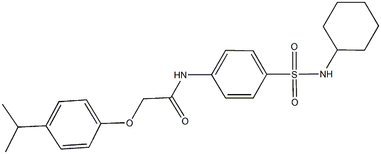 N-{4-[(cyclohexylamino)sulfonyl]phenyl}-2-(4-isopropylphenoxy)acetamide 结构式