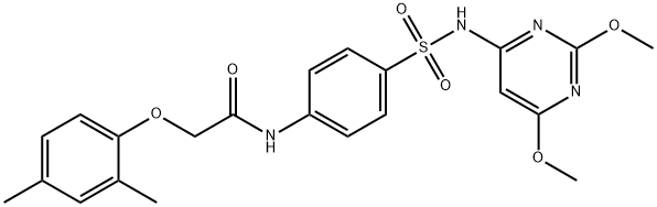 N-(4-{[(2,6-dimethoxy-4-pyrimidinyl)amino]sulfonyl}phenyl)-2-(2,4-dimethylphenoxy)acetamide 结构式