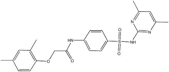 2-(2,4-dimethylphenoxy)-N-(4-{[(4,6-dimethyl-2-pyrimidinyl)amino]sulfonyl}phenyl)acetamide 结构式