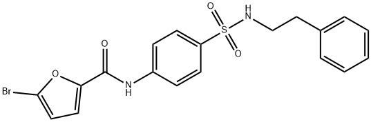 5-bromo-N-(4-{[(2-phenylethyl)amino]sulfonyl}phenyl)-2-furamide 结构式