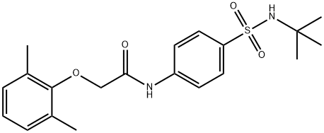 N-{4-[(tert-butylamino)sulfonyl]phenyl}-2-(2,6-dimethylphenoxy)acetamide 结构式