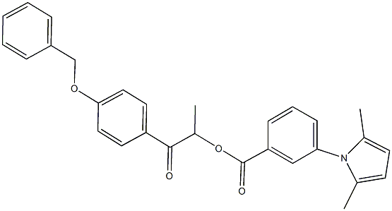 2-[4-(benzyloxy)phenyl]-1-methyl-2-oxoethyl 3-(2,5-dimethyl-1H-pyrrol-1-yl)benzoate 结构式