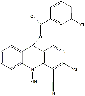 3-chloro-4-cyano-5-hydroxy-5,10-dihydrobenzo[b][1,6]naphthyridin-10-yl 3-chlorobenzoate 结构式