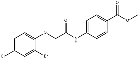 methyl 4-{[(2-bromo-4-chlorophenoxy)acetyl]amino}benzoate 结构式