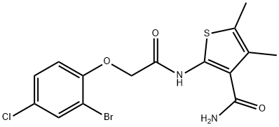 2-{[(2-bromo-4-chlorophenoxy)acetyl]amino}-4,5-dimethyl-3-thiophenecarboxamide 结构式