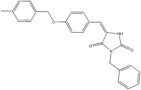 3-benzyl-5-{4-[(4-methylbenzyl)oxy]benzylidene}-2,4-imidazolidinedione 结构式