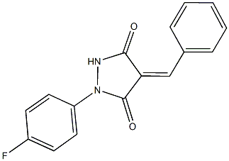 4-benzylidene-1-(4-fluorophenyl)-3,5-pyrazolidinedione 结构式