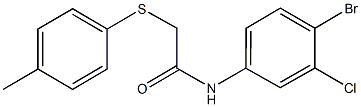 N-(4-bromo-3-chlorophenyl)-2-[(4-methylphenyl)sulfanyl]acetamide 结构式