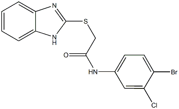 2-(1H-benzimidazol-2-ylsulfanyl)-N-(4-bromo-3-chlorophenyl)acetamide 结构式