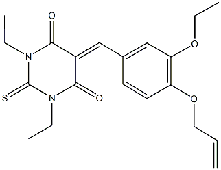 5-[4-(allyloxy)-3-ethoxybenzylidene]-1,3-diethyl-2-thioxodihydro-4,6(1H,5H)-pyrimidinedione 结构式