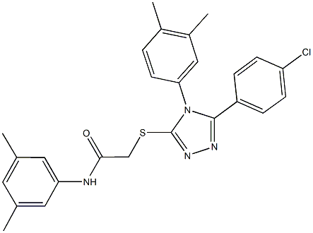 2-{[5-(4-chlorophenyl)-4-(3,4-dimethylphenyl)-4H-1,2,4-triazol-3-yl]sulfanyl}-N-(3,5-dimethylphenyl)acetamide 结构式