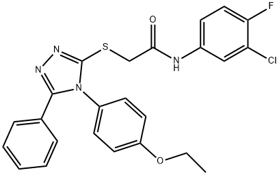 N-(3-chloro-4-fluorophenyl)-2-{[4-(4-ethoxyphenyl)-5-phenyl-4H-1,2,4-triazol-3-yl]sulfanyl}acetamide 结构式