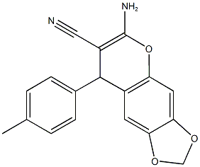 6-amino-8-(4-methylphenyl)-8H-[1,3]dioxolo[4,5-g]chromene-7-carbonitrile 结构式