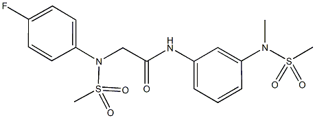 2-[4-fluoro(methylsulfonyl)anilino]-N-{3-[methyl(methylsulfonyl)amino]phenyl}acetamide 结构式