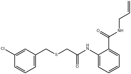 N-allyl-2-({[(3-chlorobenzyl)sulfanyl]acetyl}amino)benzamide 结构式