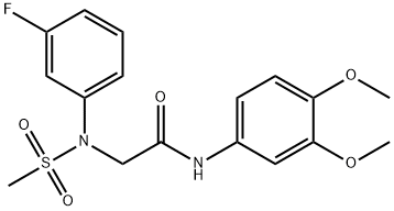 N-(3,4-dimethoxyphenyl)-2-[3-fluoro(methylsulfonyl)anilino]acetamide 结构式