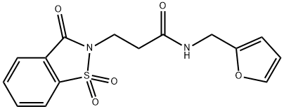 3-(1,1-dioxido-3-oxo-1,2-benzisothiazol-2(3H)-yl)-N-(2-furylmethyl)propanamide 结构式