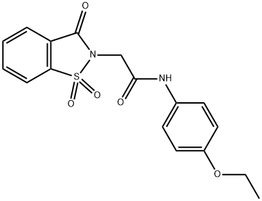 2-(1,1-dioxido-3-oxo-1,2-benzisothiazol-2(3H)-yl)-N-(4-ethoxyphenyl)acetamide 结构式