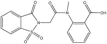 2-[[(1,1-dioxido-3-oxo-1,2-benzisothiazol-2(3H)-yl)acetyl](methyl)amino]benzoic acid 结构式