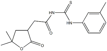 N-[(5,5-dimethyl-2-oxotetrahydrofuran-3-yl)acetyl]-N'-(3-methylphenyl)thiourea 结构式