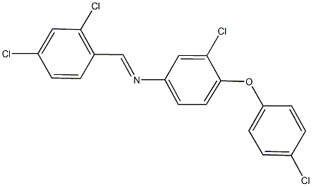 3-chloro-4-(4-chlorophenoxy)-N-(2,4-dichlorobenzylidene)aniline 结构式